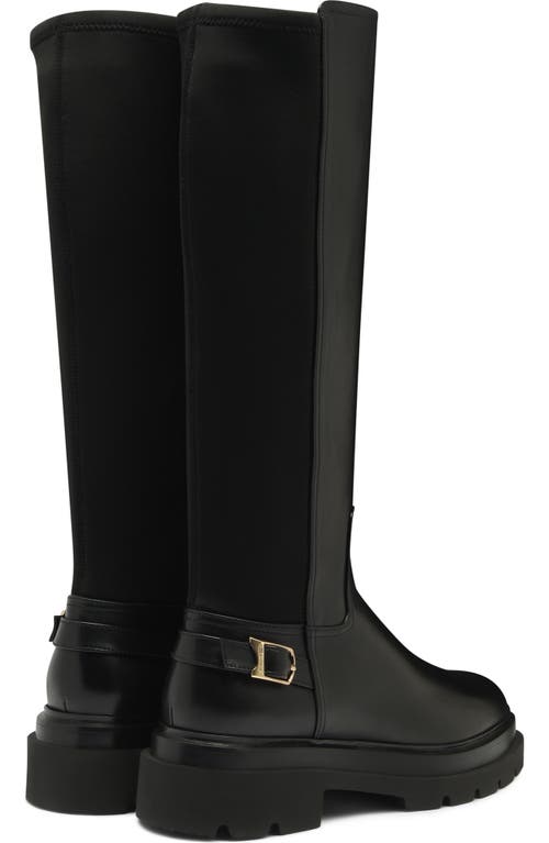 Santoni Erin Black Lugsole Boot In Black