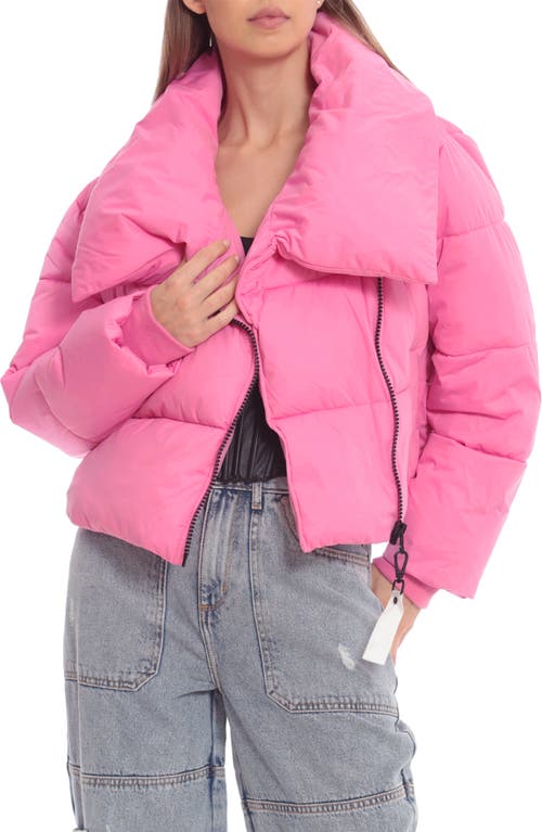 Avec Les Filles Crop Puffer Coat in Winter Pink
