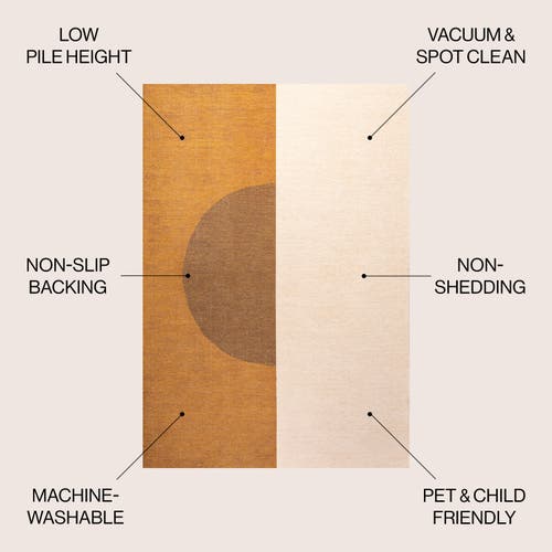 Jonathan Y Demie Minimalist Graphic Circle Machine-washable Area Rug In Brown/cream/terracotta