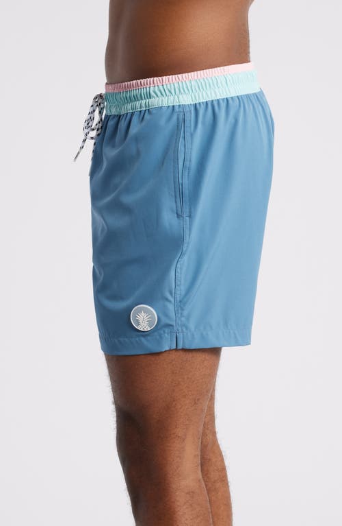 Shop Chubbies The Gravel Roads 5.5-inch Swim Trunks In Dusty Blue