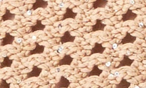 Endless Rose Sequin Openwork Sweater In Beige