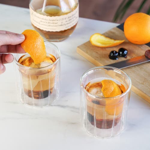 Viski Double Walled Rocks Glasses In Clear