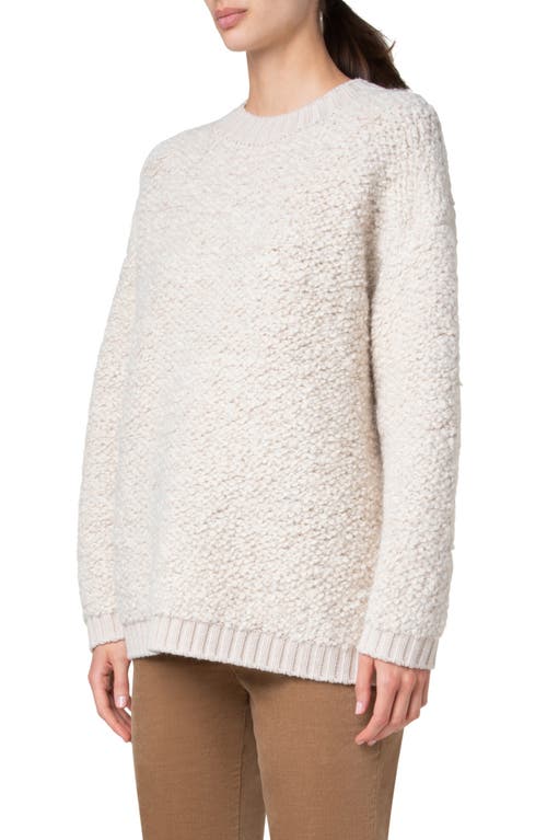 Shop Akris Punto Wool & Alpaca Bouclé Crewneck Sweater In Cream