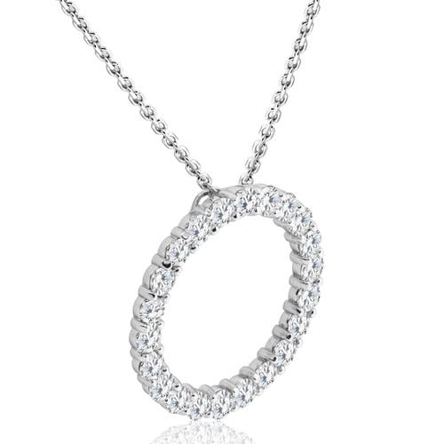 Bliss Diamond Vs 5ct Tw Round Cut Diamond Circle Pendant 14k White Gold Lab Grown In 14k White Gold
