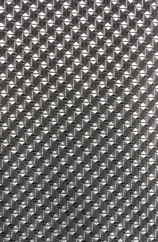 Shop Hugo Boss Boss Geometric Silk Blend Tie In Medium Grey