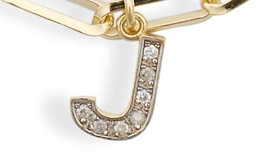 Meshmerise Diamond Initial Charm Bracelet In Yellow-j
