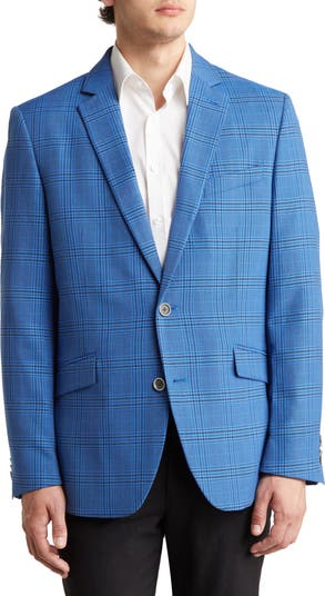 SAVILE ROW CO Blue Plaid Knit Sport Coat Nordstromrack