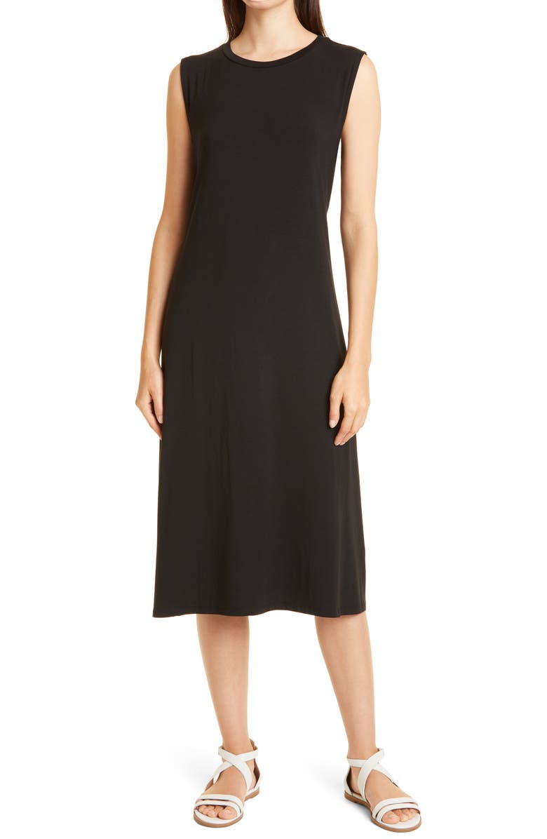 Eileen Fisher Sleeveless Jersey Shift Dress, Main, color,