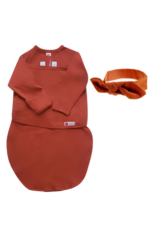 embé Starter 2-Way Long Sleeve Swaddle & Head Wrap Set in Burnt Orange
