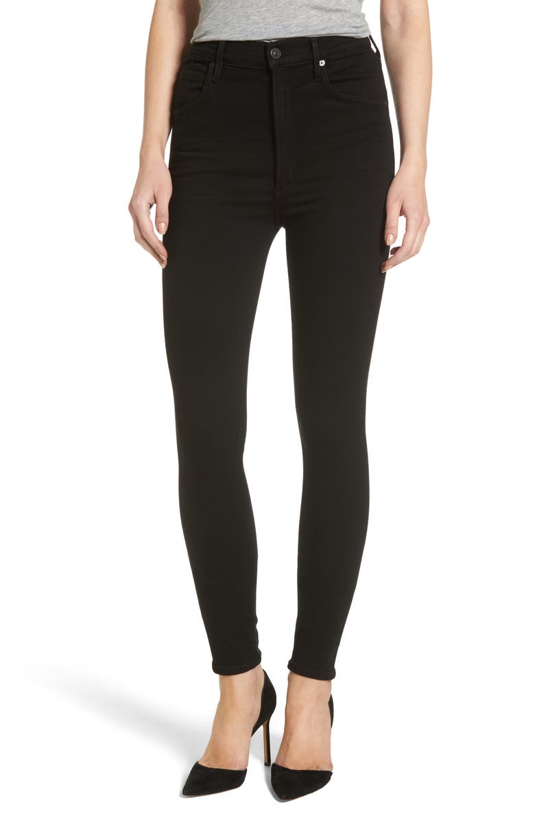 Citizens of Humanity Chrissy High Waist Skinny Jeans (All Black ...