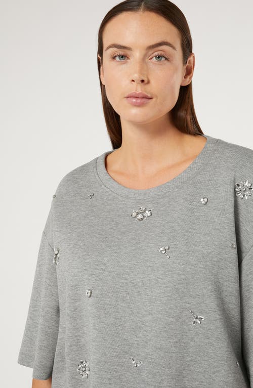 Shop Marina Rinaldi Rhinestone Sweatshirt In Light Grey