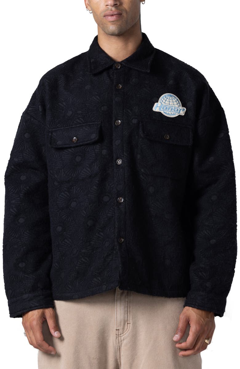 HONOR THE GIFT Textured Floral Button-Up Overshirt, Main, color,