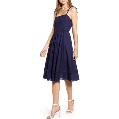 Anne Klein Embroidered Fit & Flare Dress