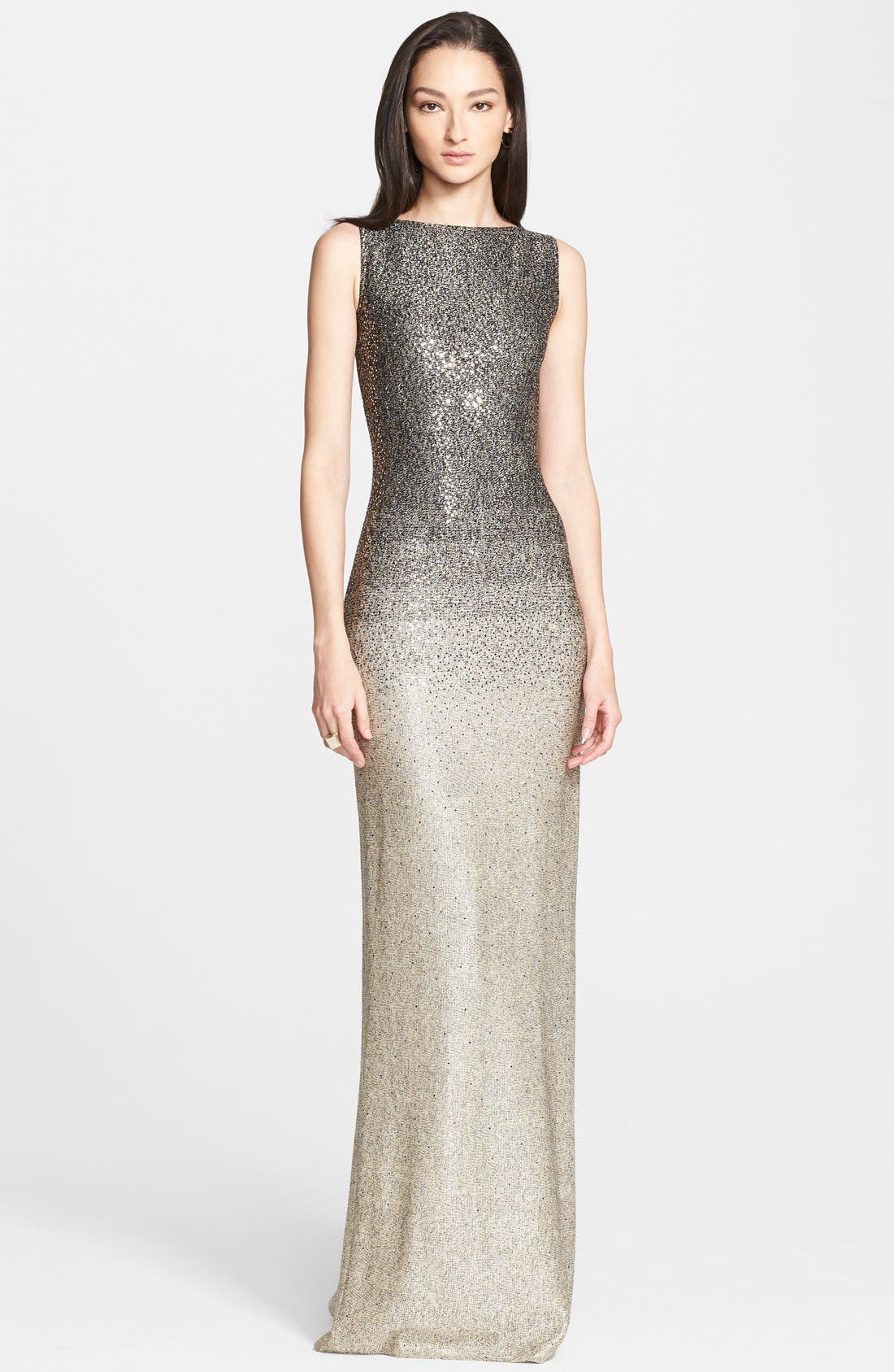 St. John Collection Dégradé Shimmer Knit Sequin Gown Nordstrom