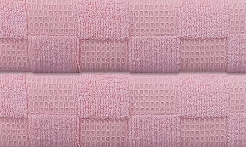 Shop Brooks Brothers Waffle Terry 2-piece Turkish Cotton Bath Towel Set In Blush