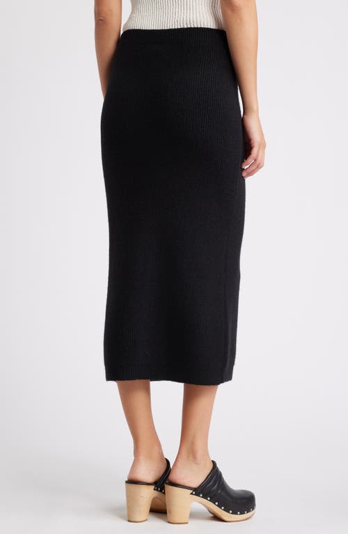 Shop Bobeau Rib Sweater Midi Skirt In Black