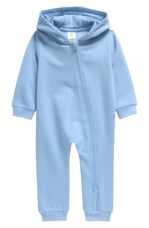 Shop Nordstrom Hooded Fleece Romper In Blue Worn