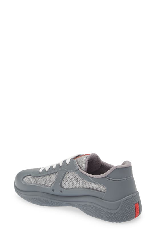 Shop Prada America's Cup Low Top Sneaker In Grey