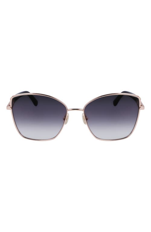 Ferragamo Gancini Tea Cup 60mm Gradient Butterfly Sunglasses In Rose Gold/ Grey Grdnt