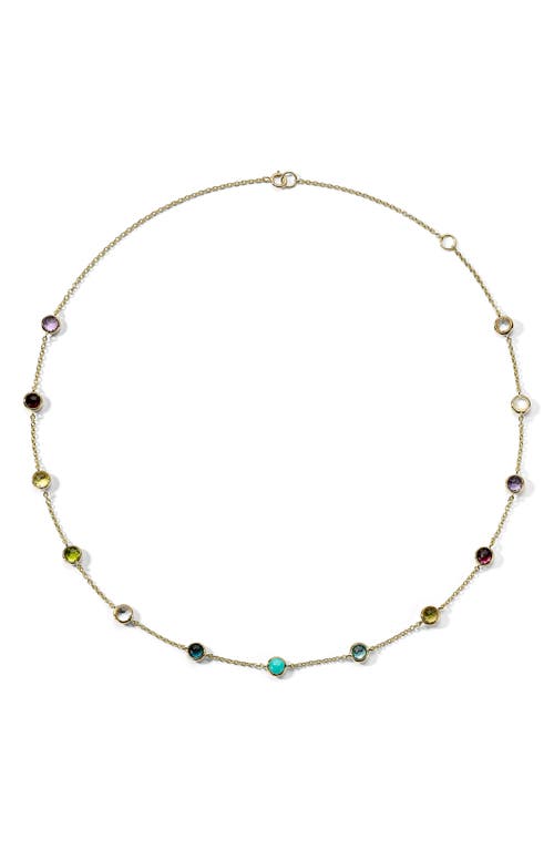 Ippolita Multicolored Gemstone Station Necklace in Green Gold at Nordstrom, Size 18