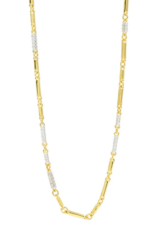 Shop Freida Rothman Radiance Cubic Zirconia Chain Necklace In Silver/gold