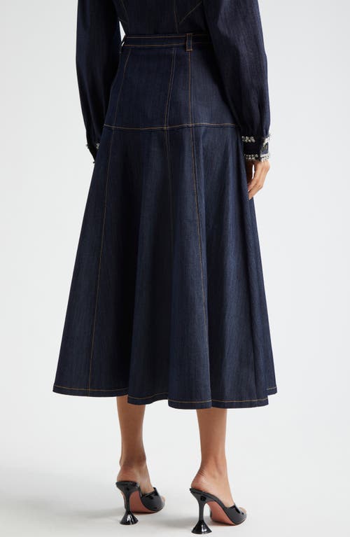Shop Cinq À Sept Veena A-line Denim Skirt In Indigo