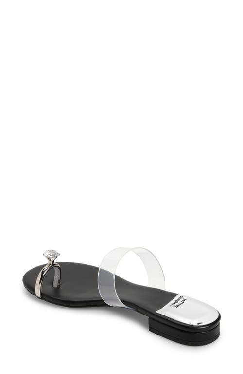 Shop Jeffrey Campbell Toe Ring Slide Sandal In Black Silver