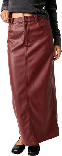 Francise Faux-Leather Faux-Fur Skirt