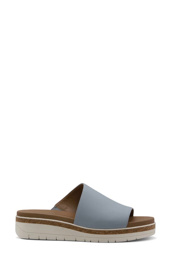 Shop Adrienne Vittadini Provence Wedge Slide Sandal In Blue Tumb