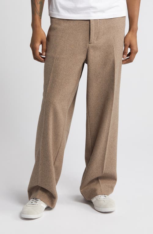 Formal Felted Wool Blend Military Pants in Oatmeal