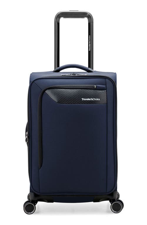 Shop Traveler's Choice Travelers Choice Caymen 22-inch Spinner Carry-on In Navy