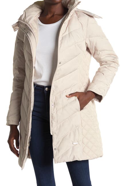 Kenneth Cole New York | Faux Fur Trimmed Removable Hood Quilted Down ...