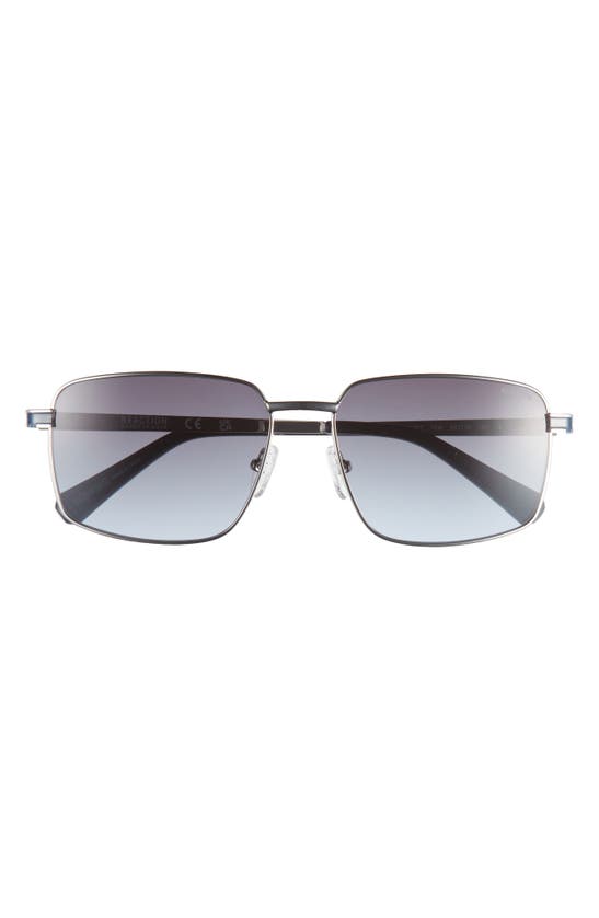 Kenneth Cole 58mm Pilot Sunglasses In Shiny Light Nickeltin / Blue