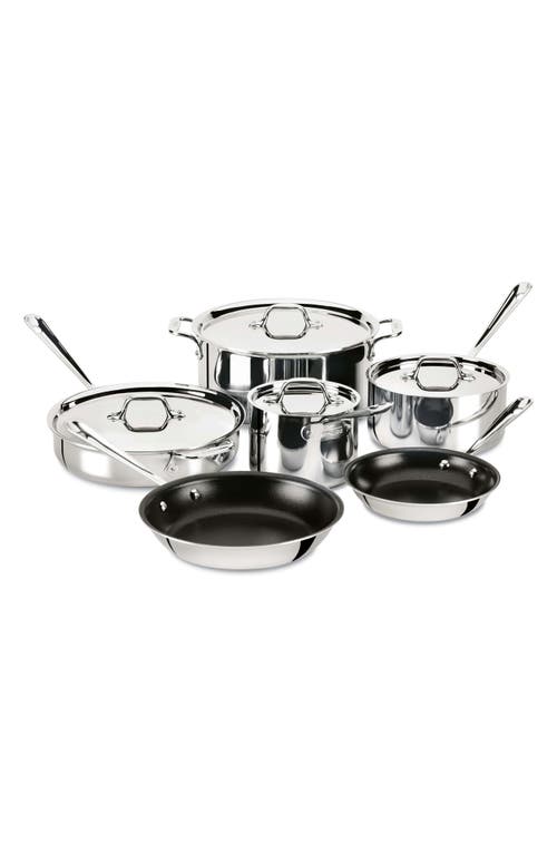 All-Clad Nonstick Stainless Steel Cookware Set, 10 Piece