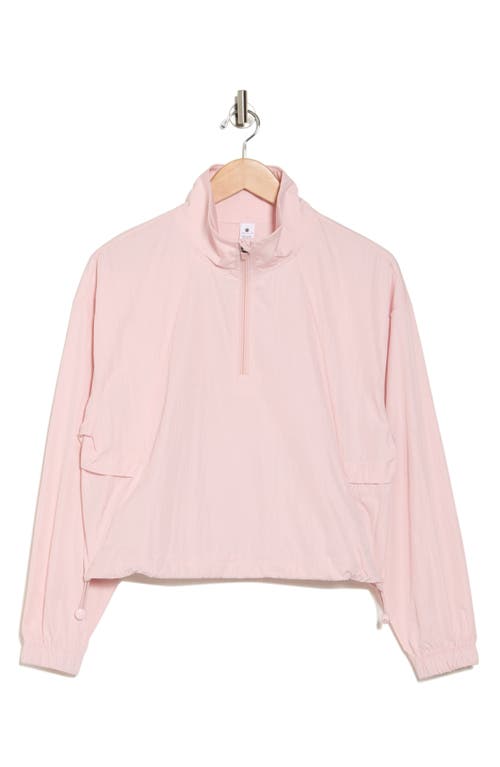 Shop Yogalicious Radiant Andrea Half Zip Crop Jacket In Chalk Pink