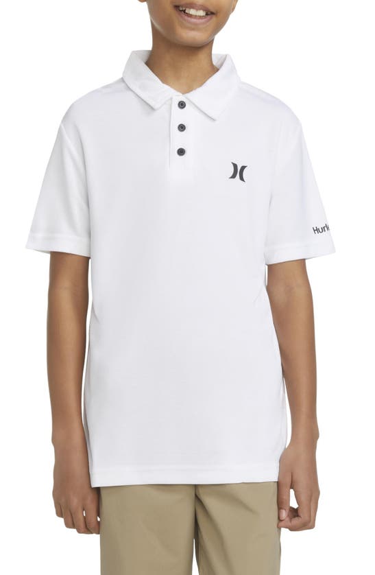 Shop Hurley Kids' Dri-fit Belmont Polo Shirt In White