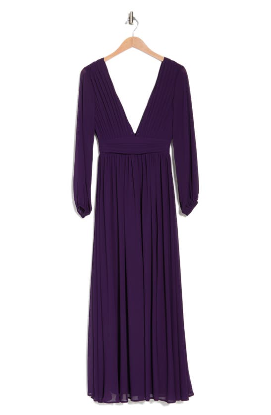 Love By Design Iris V-neck Long Sleeve Maxi Dress In Blackberry Cordial