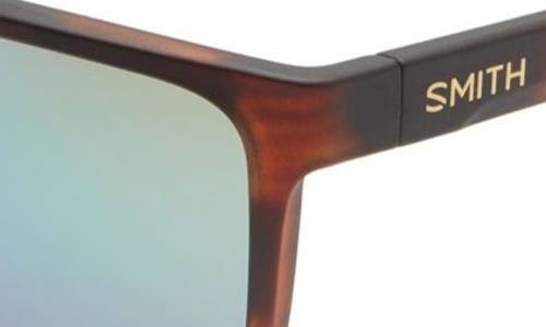 Smith Riptide 61mm Polarized Sport Square Sunglasses In Matte Tortoise/green Mirror
