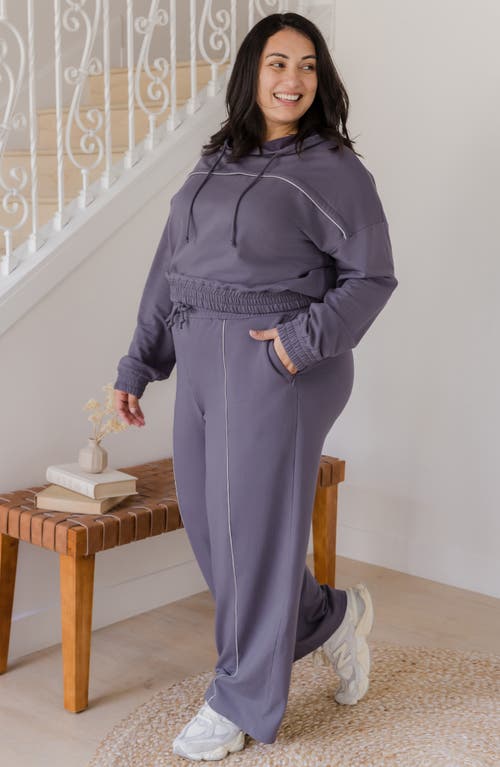 Shop Kindred Bravely Mila Crop Maternity/nursing Hoodie In Granite