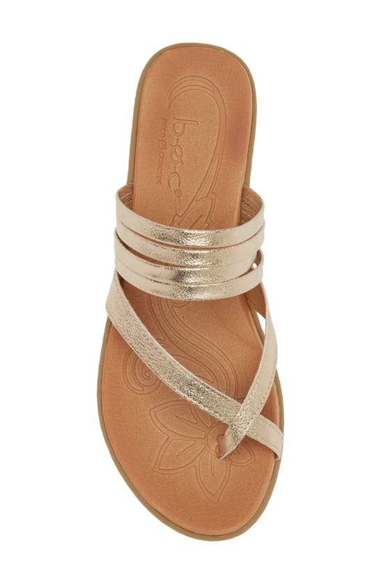 B O C Alisha Toe Loop Sandal In Champagne Metallic