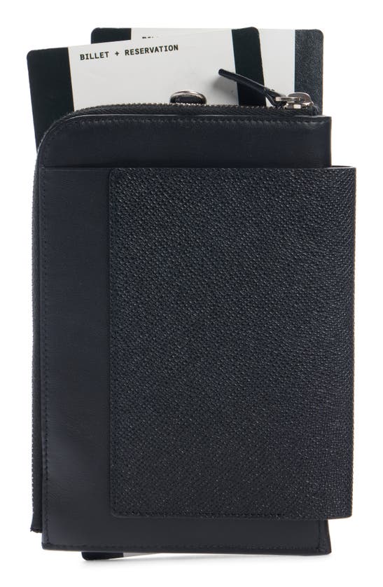 Shop Balenciaga Passport Leather Phone Case In Black
