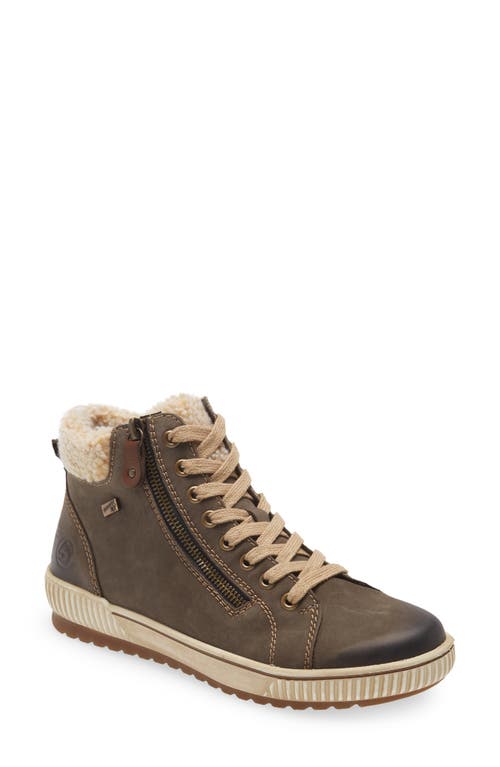 Remonte Maditta 70 Faux Shearling Trim Trainer In Smoke/beige/brown
