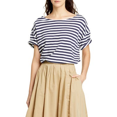 Alex Mill Stripe Slub Boxy Tee, Blue