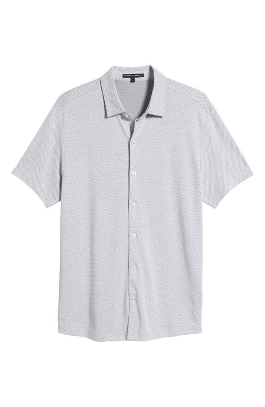 Shop Robert Barakett Campbell Knit Short Sleeve Button-up Shirt In Grey