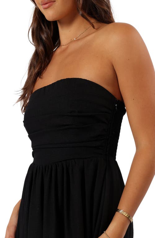 Petal And Pup Petal & Pup Kayt Strapless Linen Blend Maxi Sundress In Black