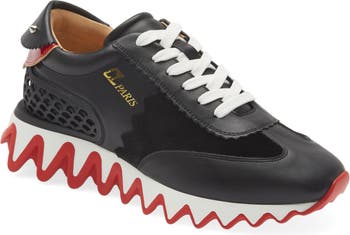 Loubishark Suede, Mesh, Rubber and Textured-Leather Sneakers