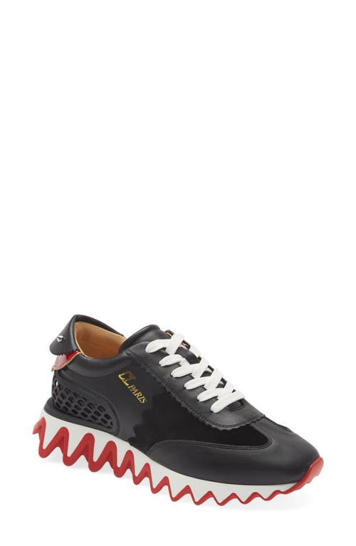 Christian Louboutin Loubishark Donna Black Sneakers In Black/red