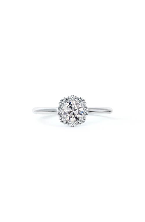 De Beers Forevermark Center of My Universe Floral Halo Diamond Engagement Ring in Platinum-D0.50Ct at Nordstrom, Size 6.5