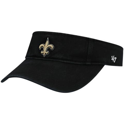 Men's '47 Black New Orleans Saints Leather Head Flex Hat Size: Small/Medium