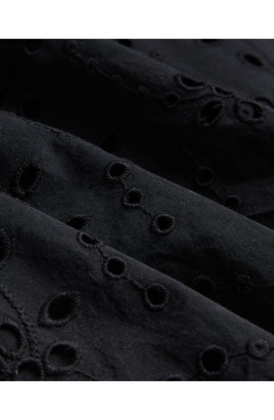 Shop Ted Baker Nikaia Cotton Eyelet Shirtdress In Black